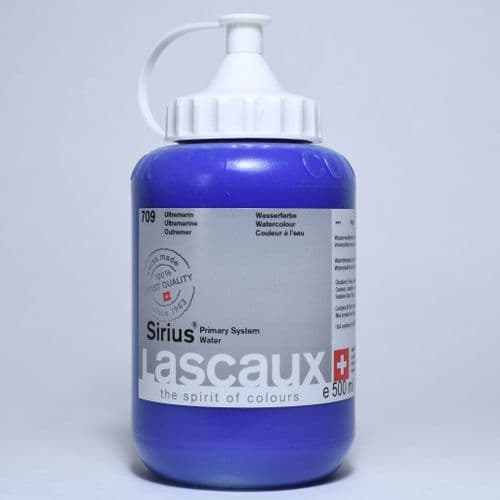 Lascaux: Sirius Acrylic Watercolour 709 Ultramarine Blue, 500ml