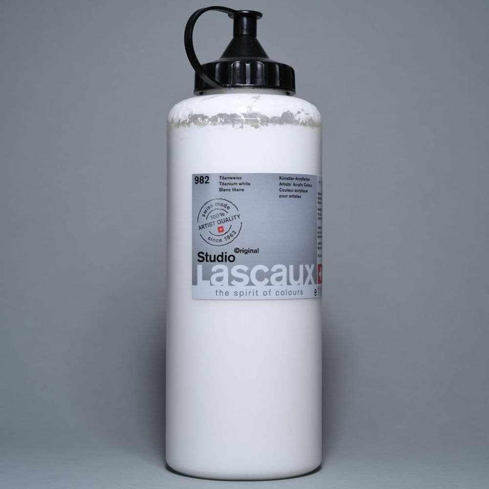 Lascaux Studio 982 Titanium White, 1 litre bottle