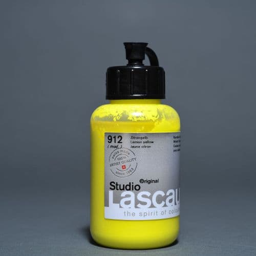 Lascaux: Studio Acrylic 912 Lemon Yellow, 85ml