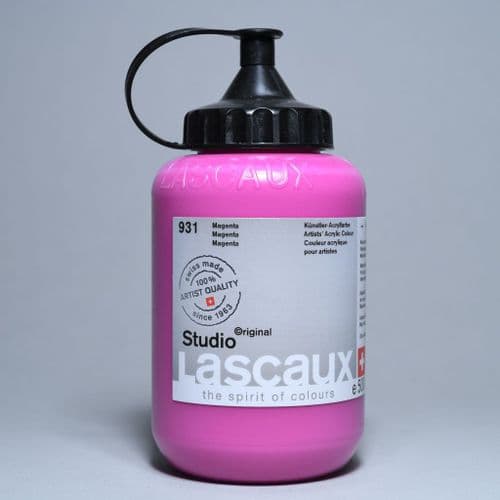 Lascaux: Studio Acrylic 931 Magenta, 500ml