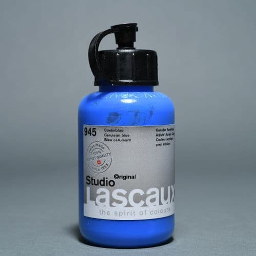 Lascaux: Studio Acrylic 945 Cerulean Blue, 85ml