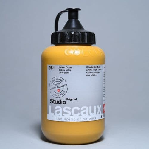 Lascaux: Studio Acrylic 961 Yellow Ochre, 500ml