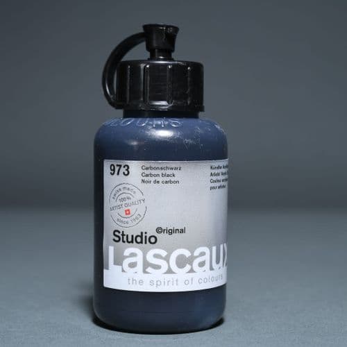 Lascaux: Studio Acrylic 973 Carbon Black, 85ml