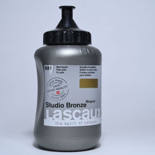 Lascaux: Studio Bronze Acrylic 991 Pale Gold, 500ml