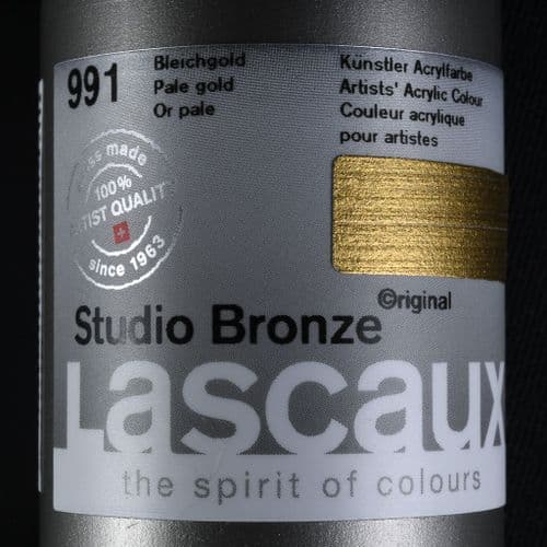 Lascaux: Studio Bronze Acrylic 991 Pale Gold, 85ml