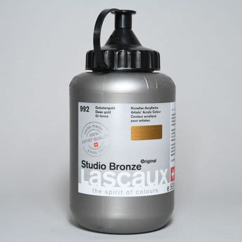Lascaux: Studio Bronze Acrylic 992 Deep Gold, 500ml