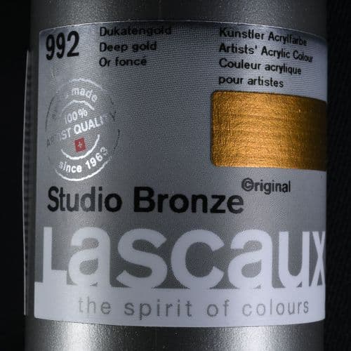 Lascaux: Studio Bronze Acrylic 992 Deep Gold, 85ml