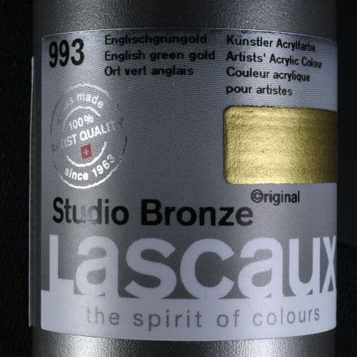 Lascaux: Studio Bronze Acrylic 993 English Green Gold, 85ml