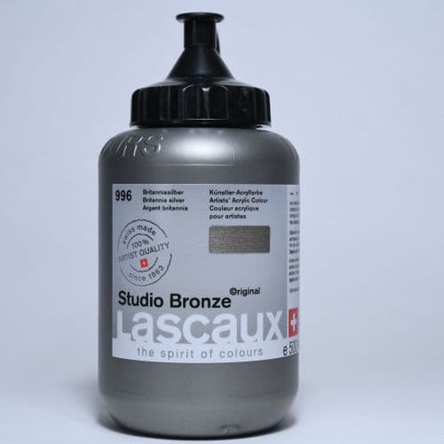 Lascaux: Studio Bronze Acrylic 996 Britannia Silver, 500ml