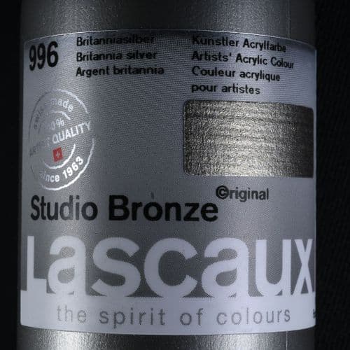 Lascaux: Studio Bronze Acrylic 996 Britannia Silver, 85ml