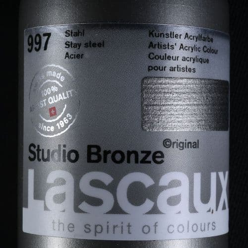 Lascaux: Studio Bronze Acrylic 997 Stay Steel, 85ml
