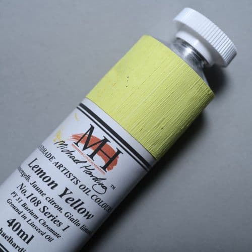 Michael Harding: Oil Paint 108 Lemon Yellow, 40ml