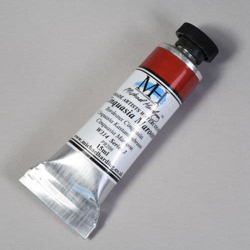 Michael Harding: Watercolour W314 Cinquasia Maroon, 15ml