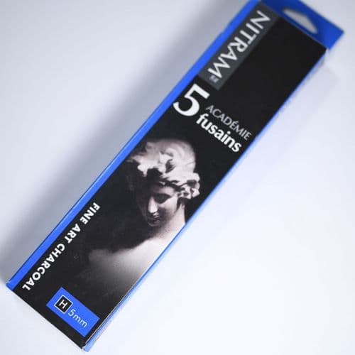 Nitram: 807173 H (Hard), Academie Fusains Charcoal, 5 Sticks