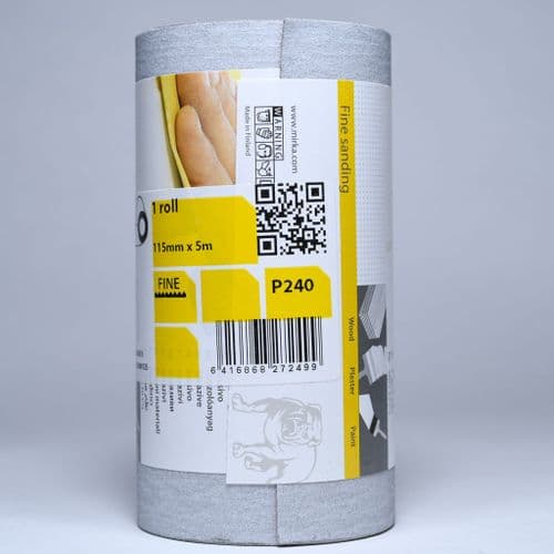 P240 Fine Sandpaper Roll 115mm x 5 metre roll