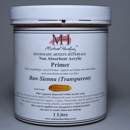 Raw Sienna Non-Absorbent Acrylic Primer. Michael Harding Oil Paint Primer, 1lt jar. 5% off.