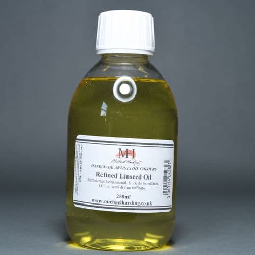 Refined Linseed Oil, Michael Harding, 250ml bottle. 20% off (Discount applied at checkout).