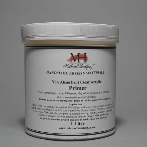 Transparent Non-Absorbent Acrylic Primer. Michael Harding Oil Paint Primer, 1lt jar. 5% off.