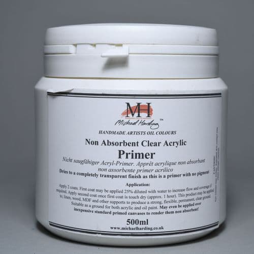 Transparent Non-Absorbent Acrylic Primer. Michael Harding Oil Paint Primer, 500ml jar. 5% off.