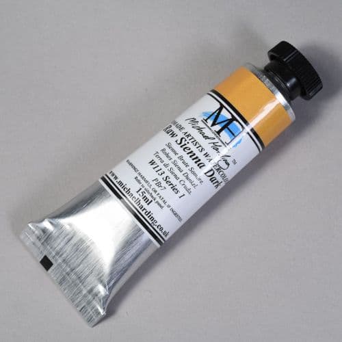 W113 Raw Sienna Dark. Michael Harding Artists Watercolour, 15ml tube. 5% off .
