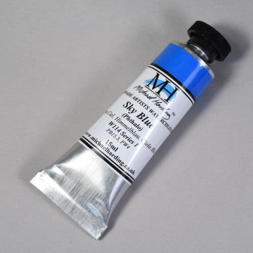 W114 Sky Blue (Phthalo). Michael Harding Artists Watercolour, 15ml tube. 5% off .