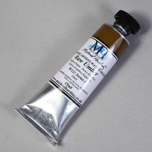 W121 Raw Umber. Michael Harding Artists Watercolour, 15ml tube. 5% off.