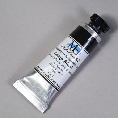 W128 Lamp Black. Michael Harding Artists Watercolour, 15ml tube. 5% off.