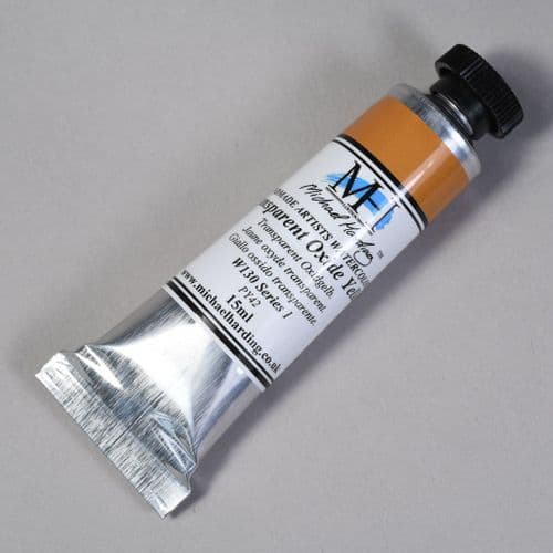 W130 Transparent Oxide Yellow. Michael Harding Artists Watercolour, 15ml tube. 5% off .