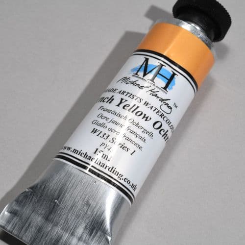 W133 French Yellow Ochre. Michael Harding Artists Watercolour, 15ml tube. 5% off .