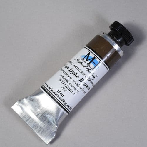 W134 Van Dyke Brown. Michael Harding Artists Watercolour, 15ml tube. 5% off.