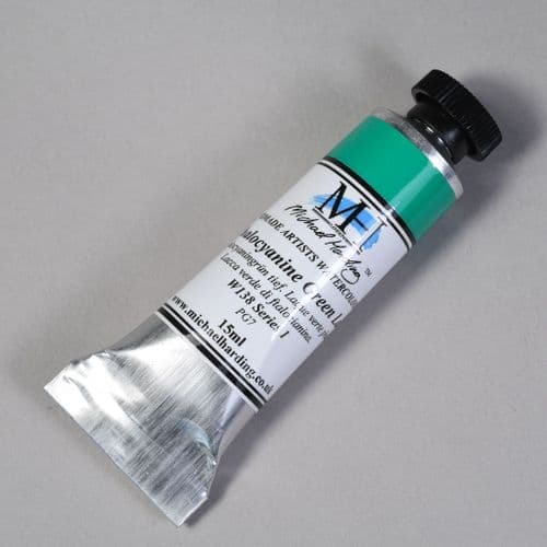 W138 Phthalocyanine Green Lake. Michael Harding Artists Watercolour, 15ml tube. 5% off .