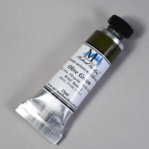 W162 Olive Green. Michael Harding Artists Watercolour, 15ml tube. 5% off .