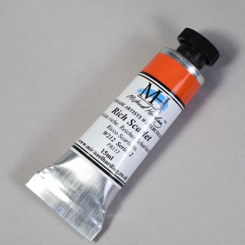W212 Rich Scarlet. Michael Harding Artists Watercolour, 15ml tube. 5% off .