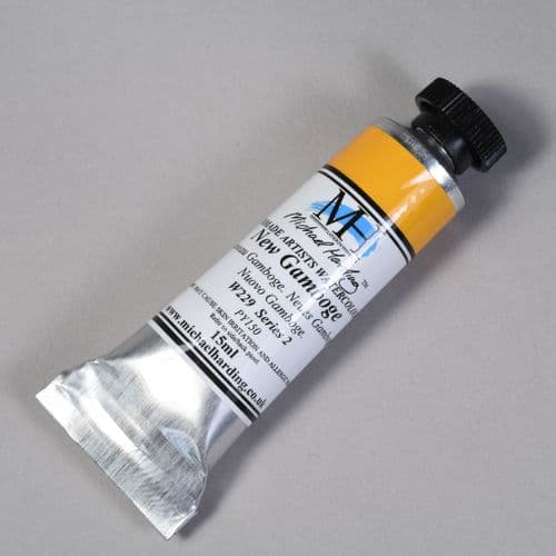 W229 New Gamboge. Michael Harding Artists Watercolour, 15ml tube. 5% off .