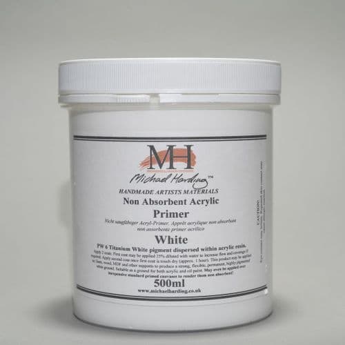 White Acrylic Primer. Michael Harding Oil Paint Primer, 500ml jar.  5% off.