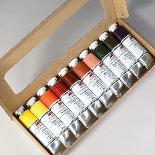 Whitechapel Set of Michael Harding Oil Colours, 10 x 40ml tubes