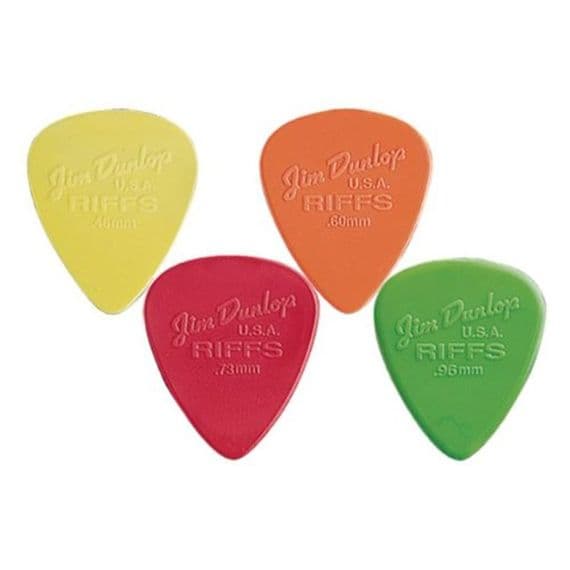 DUNLOP 4350 RIFF GUITAR PICKS (Mixed Bag of 8)
