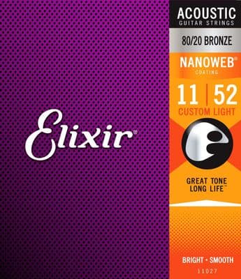 Elixir Acoustic 80/20 Bronze Strings - 11-52