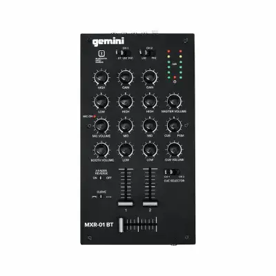 Gemini MXR-01BT 2-Channel Professional DJ Mixer with Bluetooth Input