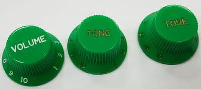 Gotoh Green Strat Type Knobs Set