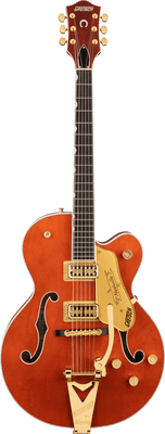 Gretsch G6120TG PLAYERS EDITION NASHVILLE  HOLLOW BODY BIGSBY & GOLD HARDWARE - Orange Stain