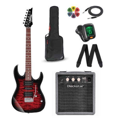 Ibanez GRX70QA Blackstar Electric Guitar Package - Red