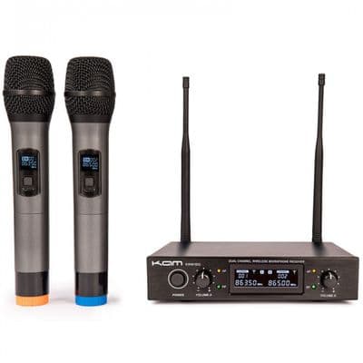 Kam UHF Fixed Twin Channel Professional Wireless Microphone System KWM1932