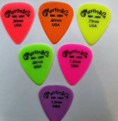 Martin & Co Plectrums Colours - Mixed Pack (Different Gauge)