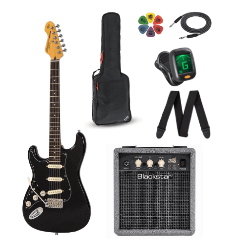 Vintage V60 Left Hand Blackstar Guitar Package - Black