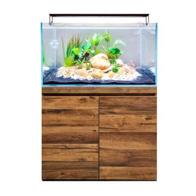 Fluval  Visi-White 90 Aquarium Set, 202L, Hunton Oak