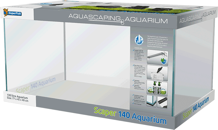 SuperFish Scaper Tank 140 - Full Aquarium Kit Opti White Glass