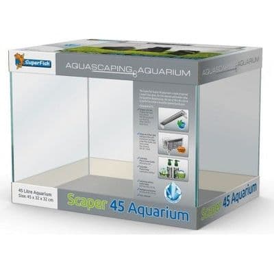 SuperFish Scaper Tank 45 - Full Aquarium Kit, Opti White Glass