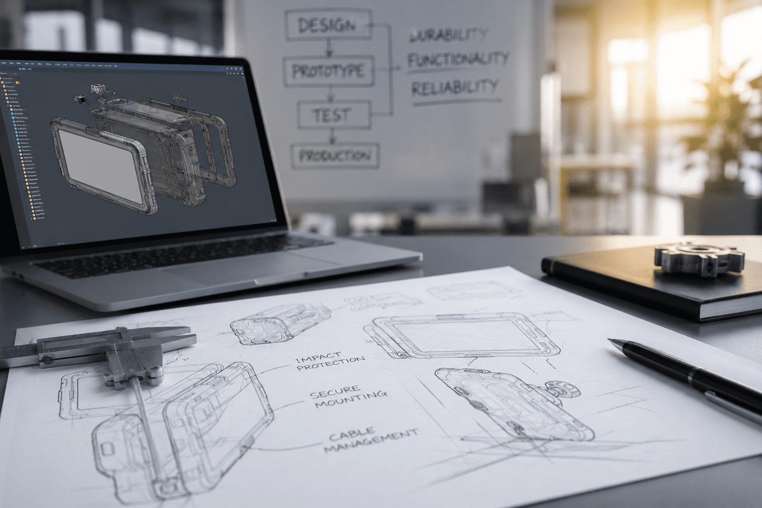From Concept to Production: Designing a Rugged Tablet Mount for Vehicles