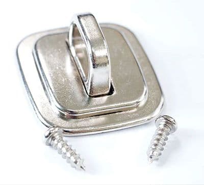 Anchor point for security cables with self-adhesive pad and screws